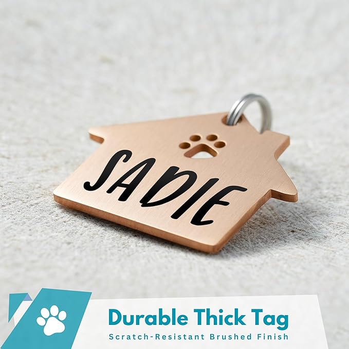 Ultra Joys Dog Tags Personalized for Pets - Hollow Paw Custom Pet ID Tag - Engraved Dog Tag for