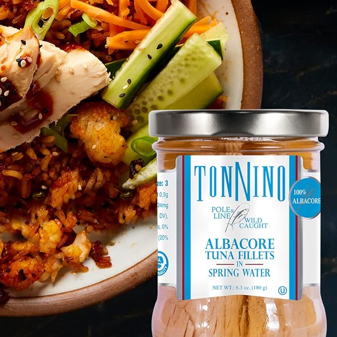 Tonnino Tuna Fish Albacore - Spring Water ??Pack of 6 ??Alternative to Salmon ??Protein Snacks