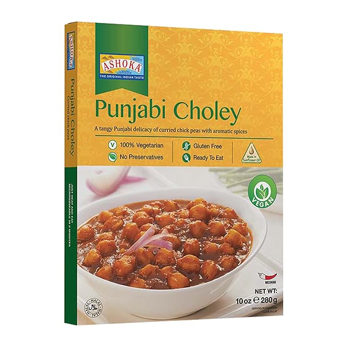 Ashoka Indian Entrees 1932, Vegan Savory Chickpeas, All-Natural, Heat & Serve Instant Meals