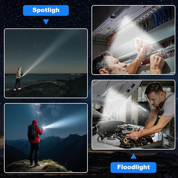 Rechargeable LED Pen Light with Magnetic Clip - Dimmable Inspection Pocket Flashlight, USB-C