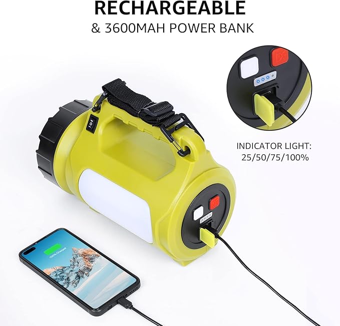LE Rechargeable LED Lantern, Camping Essentials, 1000LM, 5 Light Modes, Power Bank, IPX4