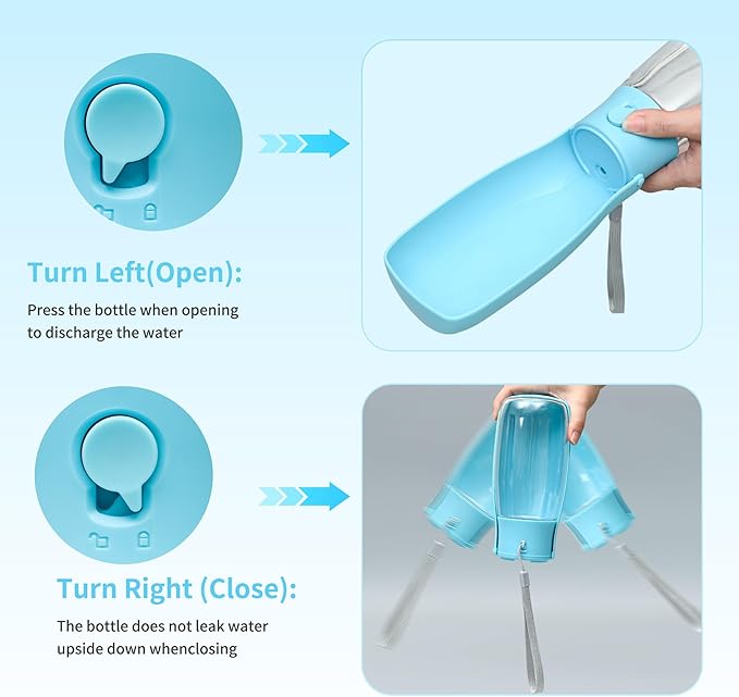 Dog Water Bottle, Leak Proof Portable Puppy Water Dispenser, Travel Puppy Water Bowl, Foldable