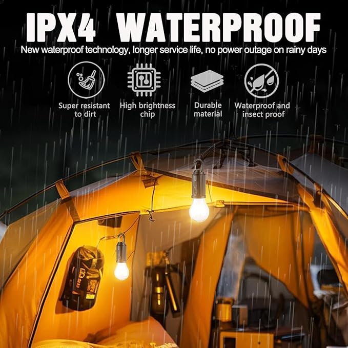 MODOAO Led Tent Lights 5 Pack Camping Lantern USB Rechargeable Solar Tent Lights,Outdoor Hanging
