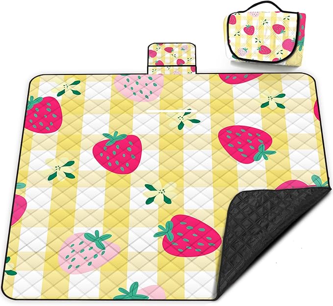 Extra Large Picnic Blanket Waterproof,80"x 80"Foldable Machine Washable Beach Blanket,Outdoor