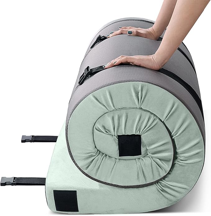 KingChii CertiPUR-US Memory Foam Camping Mattress, Portable Roll Up Travel Car Camping Mattress