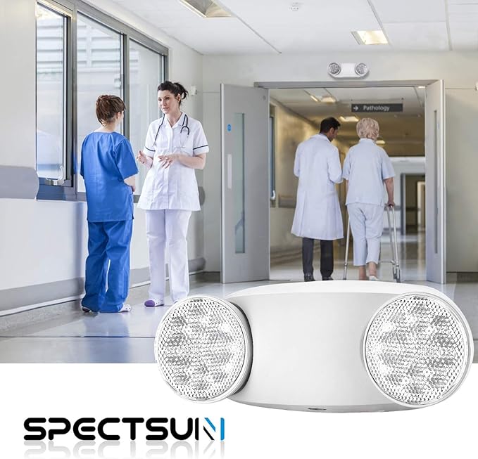 SPECTSUN 10 Pack LED Emergency EXIT Sign Lighting Combo- 120-277V Emergency Exit Lights for Home