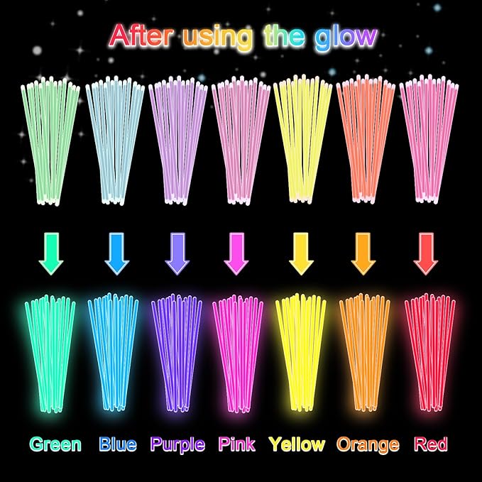 Halloween Glow Sticks Bulk Party Pack- Ultra Bright 500pk Glow in the Dark Party Favors, Glow
