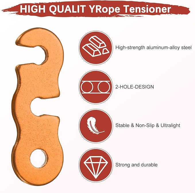 Rope Tensioner Aluminum Alloy [30PCS] - Guyline Cord Adjusters Use for Camping & Hiking & Picnic &