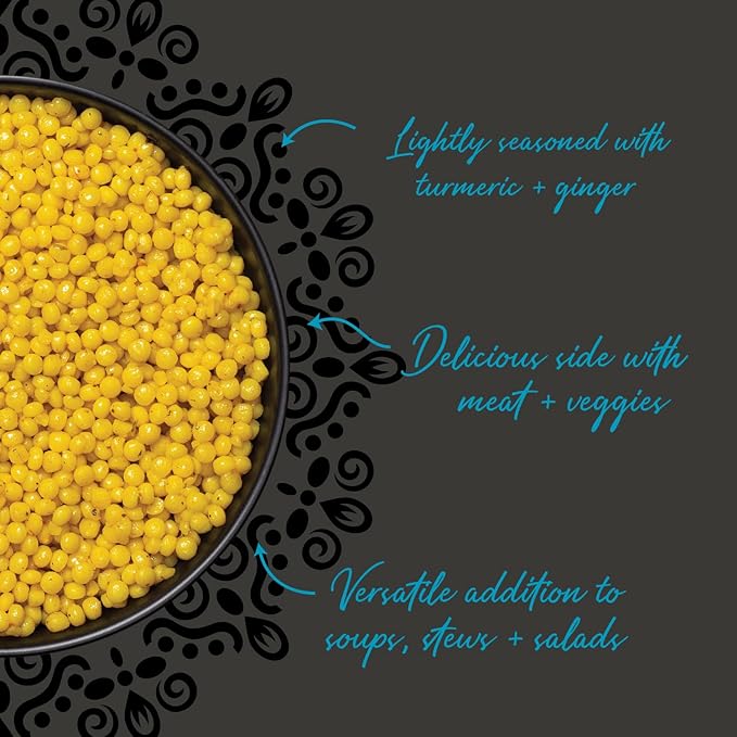 Mina Pearl Couscous, With Turmeric & Ginger, Ready to Eat, Couscous Pearls, Microwavable Meals &