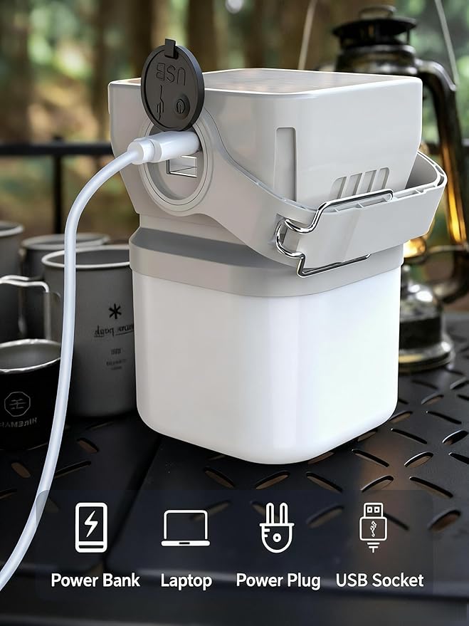 V.C Formark Camping Lantern Solar Powered Portable with Battery% Display, 1000LM Bright