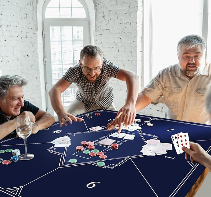 nuveti 24/31/39/47/55 inch Square Foldable 6-Player Texas Poker Card Tabletop Layout Portable