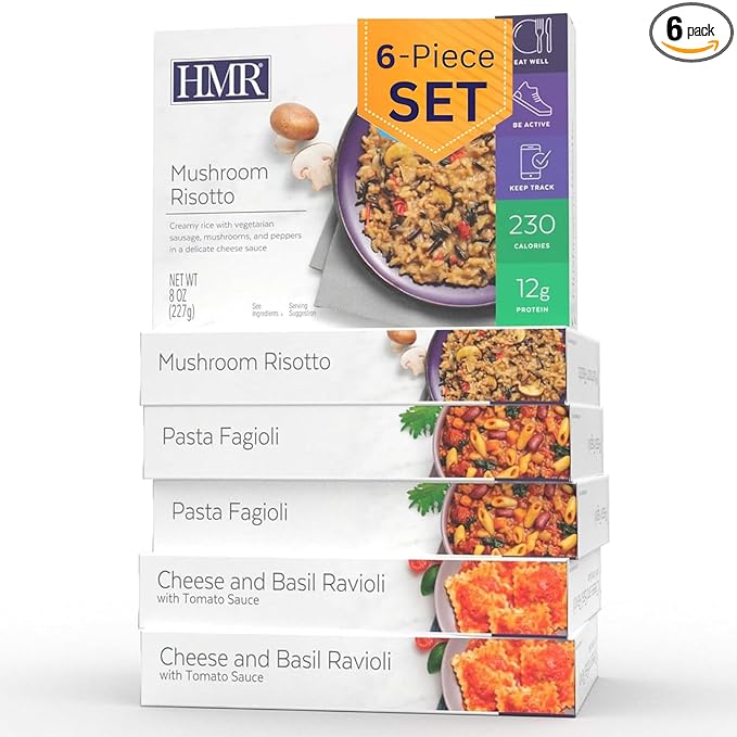 HMR Vegetarian Entrée Pack | Pre-packaged Lunch or Dinner to Support Weight Loss | Pack of 6 Ready