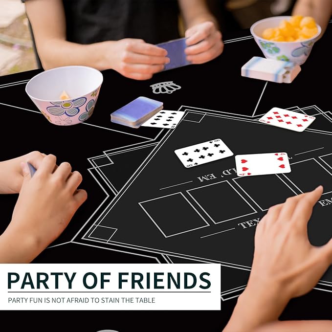 nuveti 24/31/39/47/55 inch Square Foldable 6-Player Texas Poker Card Tabletop Layout Portable