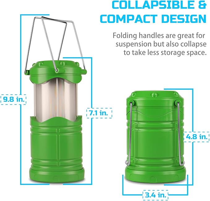 Lichamp 4 Pack LED Camping Lanterns, Collapsible Flameless Candles Tea Lights, Portable Battery