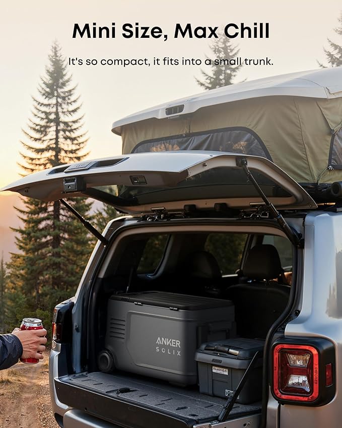 Anker SOLIX EverFrost 2 23L Cooler, 24 qt Car Refrigerator, Electric Cooler with 288Wh Battery