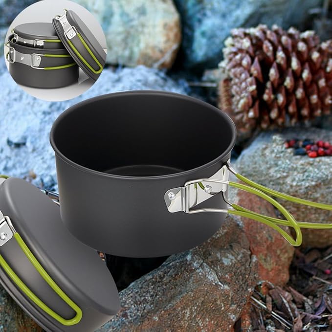 Gutsdoor Camping Cookware Set Camping Gear Campfire Utensils Non-Stick Cooking Equipment