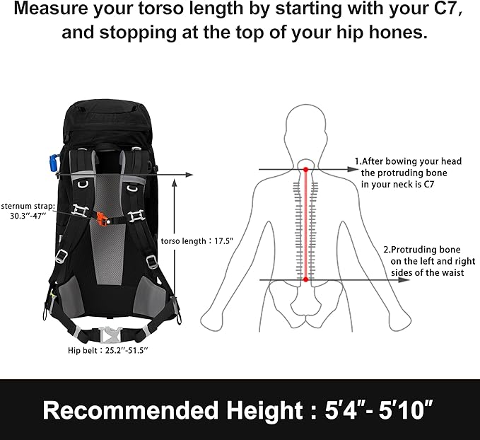 N NEVO RHINO Internal Frame Hiking Backpack 50/60/65/70/80L, Mountain Climbing Camping Backpack