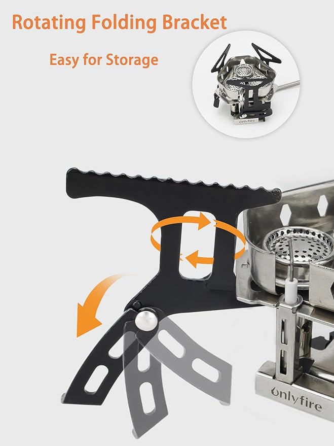 ONLYFIRE Portable Camping Gas Stove 6800W, Small Backpacking Stove with Piezo Ignition, Propane