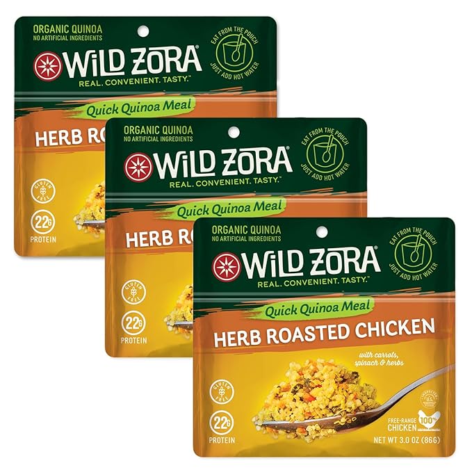 Wild Zora Instant Organic Quinoa Meals - Quick & Tasty Prepared Quinoa Bowls, Pantry Staples