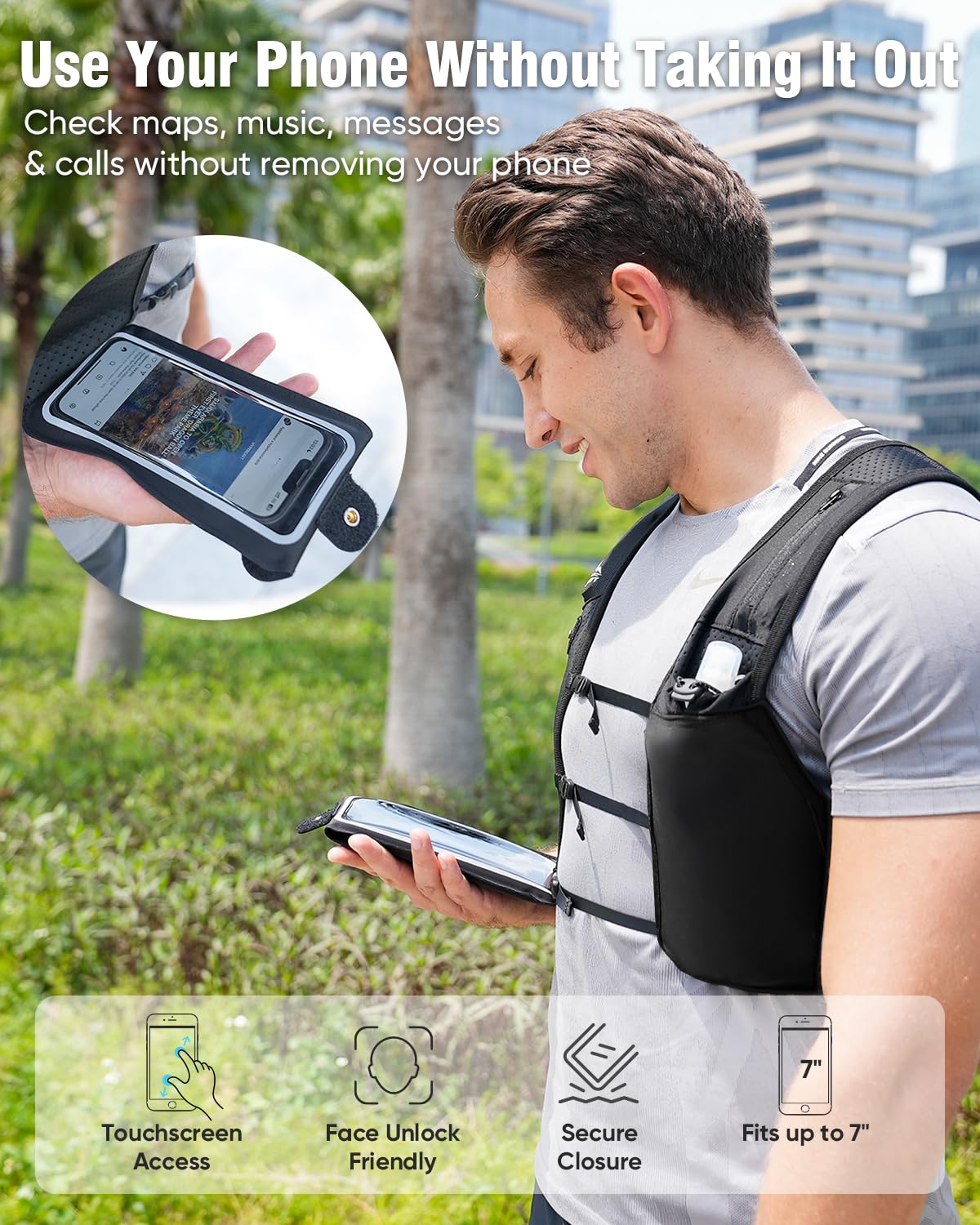 Zelvot Hydration Vest - M/L, Black - product view 3