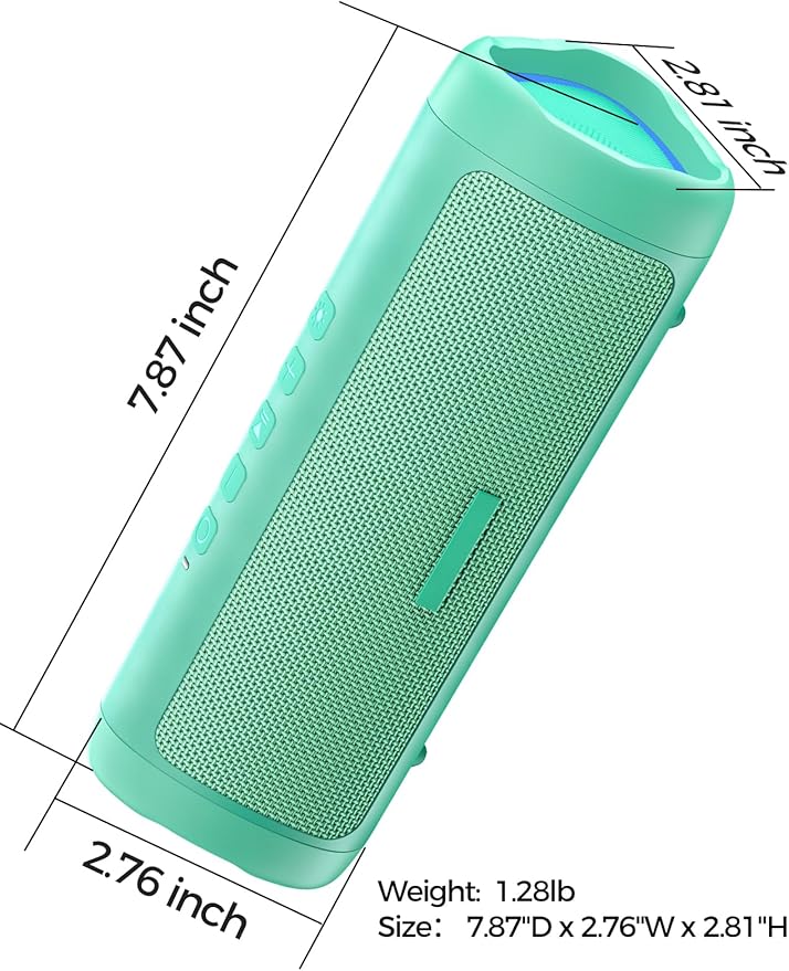Bluetooth Speaker with HD Sound, Portable Wireless, IPX5 Waterproof, Up to 20H Playtime, TWS