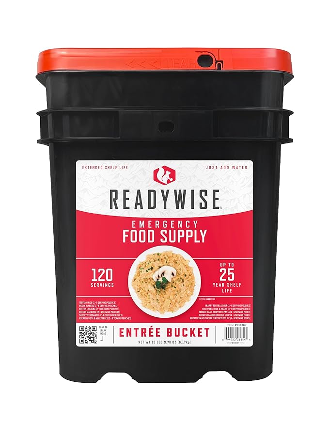 ReadyWise Emergency Food Supply - 120 Servings Favorites Sample Bucket, Survival Food Kit, Freeze
