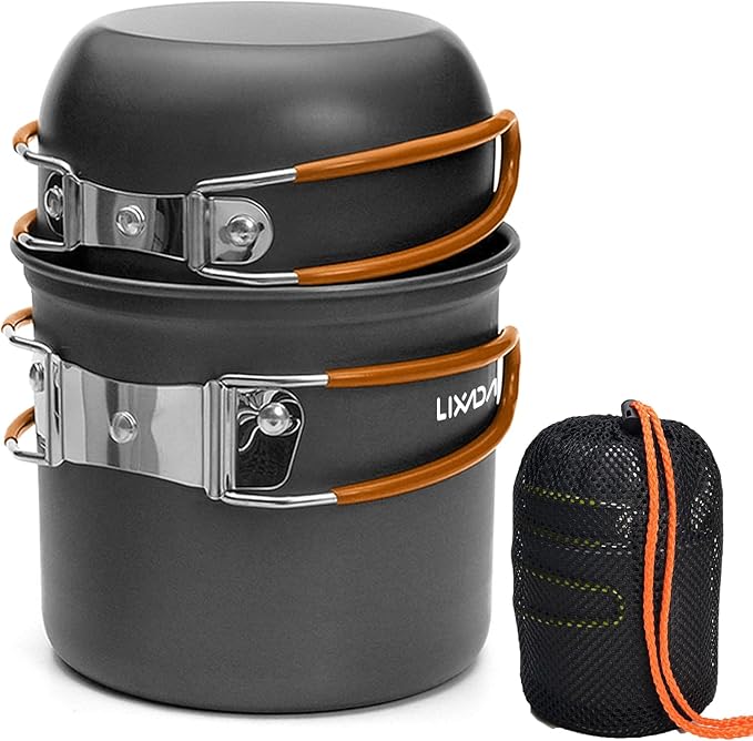 Lixada Camping Cookware Set Portable Camping Mess Kit Cooking Set Camping Cooking Set Outdoor with