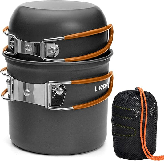 Lixada Camping Cookware Set Portable Camping Mess Kit Cooking Set Camping Cooking Set Outdoor with