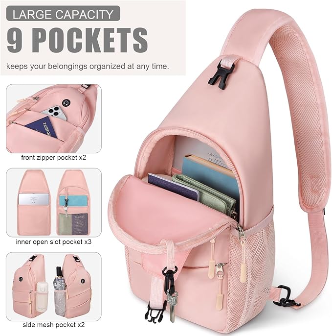Crossbody Bags for Women Men Trendy Sling Bag Bakpack Casual Chest Bag with Convertible Shoulder