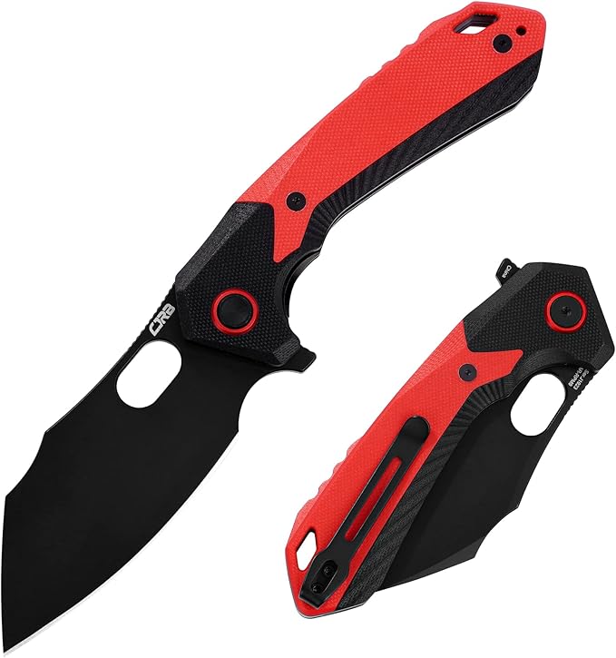 CJRB Folding Pocket Knife Caldera (J1923) AR-RPM9 Powder Steel Red G10 Handle for Men EDC Camping