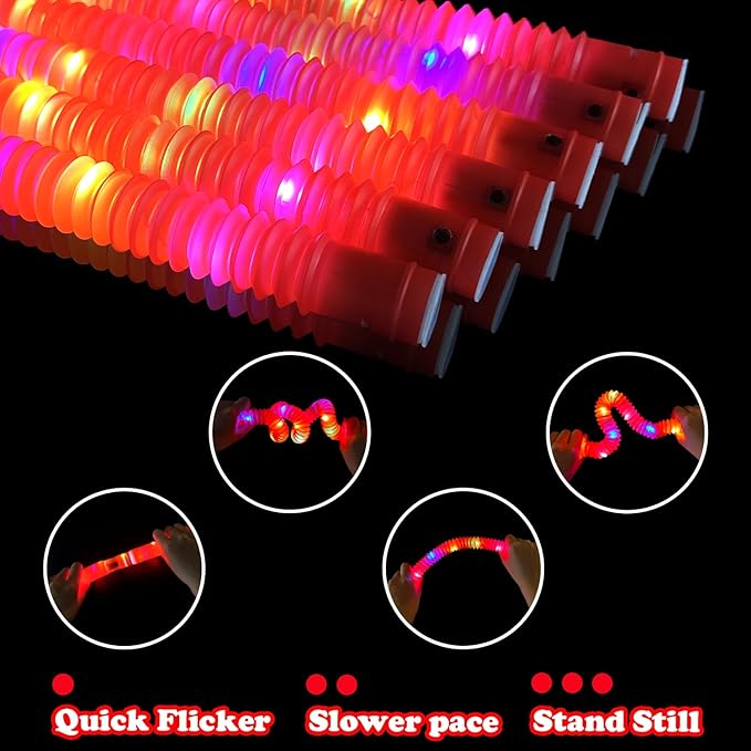 24 PCS Red Glow Sticks Party Favors for Kids, Light Up Necklaces Bracelets Accessories for
