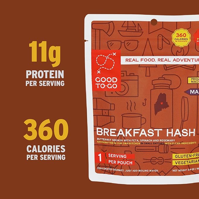 GOOD TO-GO Breakfast Hash (Single Serving) | Camping & Backpacking Food | Just Add Water