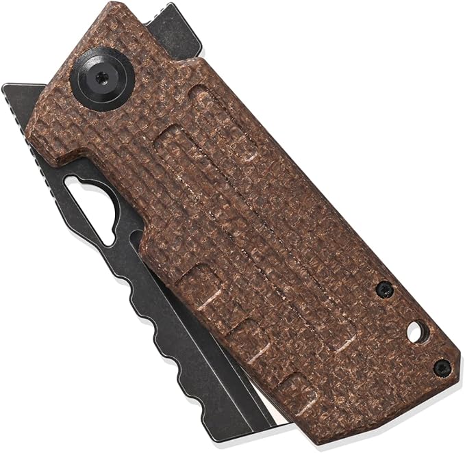 Sitivien ST155 Folding Knife,Sandvik 14C28N Steel Blade,Micarta Handle EDC Tool Knife Pocket Knife