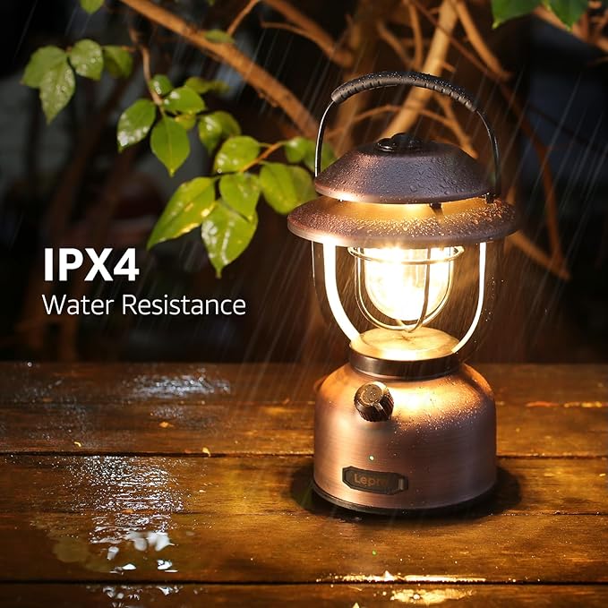 Lepro Retro Classic LED Camping Lantern, High Lumens, Daylight White 2500K and 5000K, Dimmable, USB