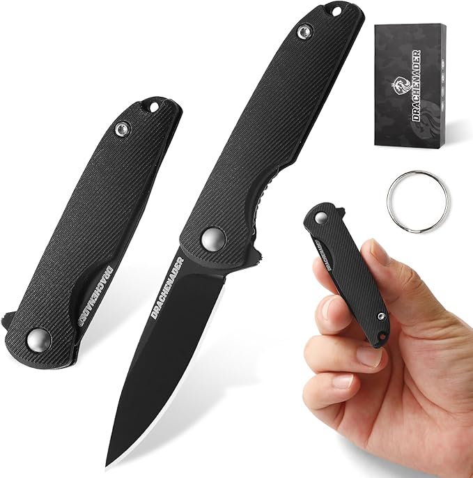 Small Pocket Knife, 4.96" EDC Mini Folding Knives 2" Drop Point Blade 5Cr13MoV Stainless Steel