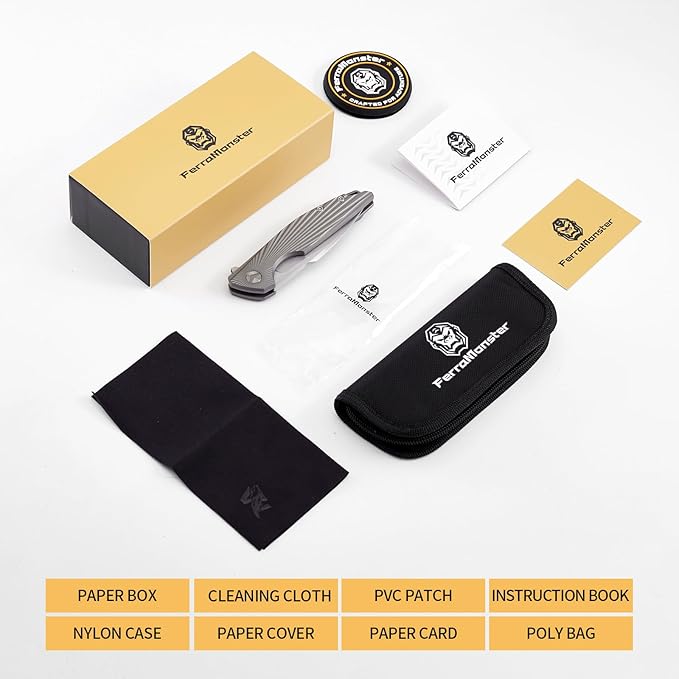 Folding Knife pocket knife EDC Knife With Clip Survival knife Hunting knife - M390 Steel Titanium