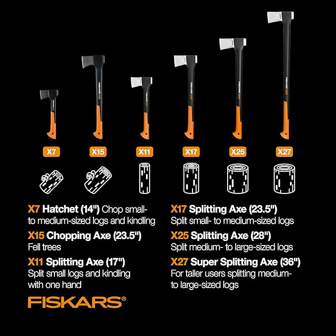 Fiskars X7 Hatchet Lightweight Wood Splitter for Small to Medium Size Kindling with Proprietary