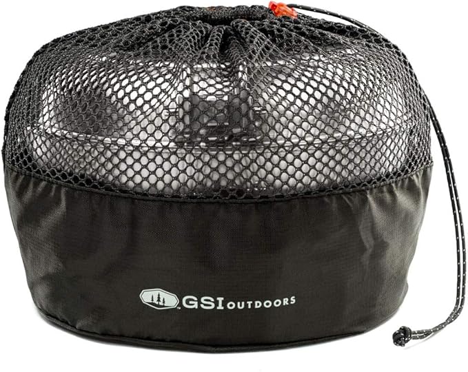 GSI Outdoors Glacier Stainless Steel Base Camper - Medium - 3 Pieces Cookset - Compact, & Durable