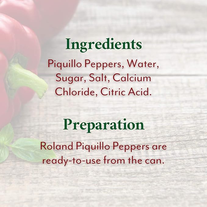 Roland Foods Whole Red Piquillo Peppers, Specialty Imported Food, 5 Lb 8 Oz Can