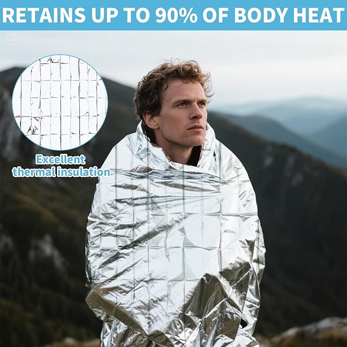 FRONTLINE Mylar Emergency Blankets 54" x 84" | Lightweight Thermal Survival Space Blanket