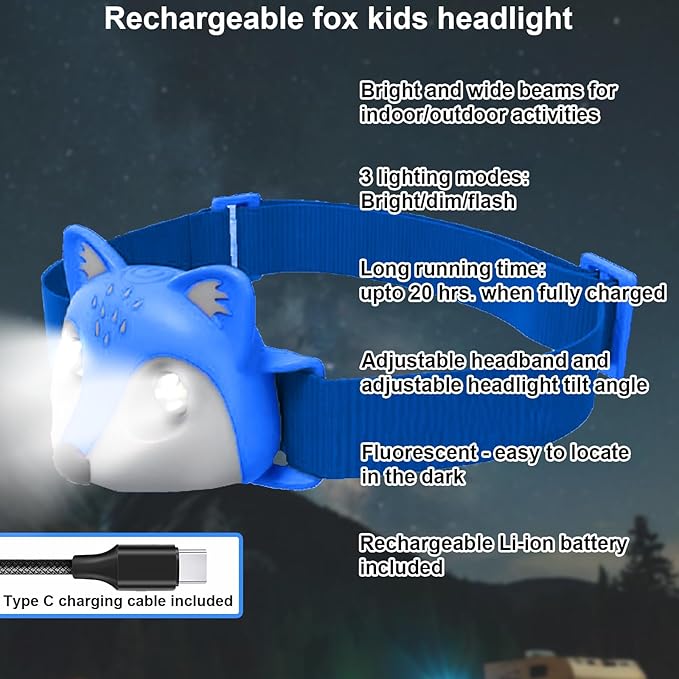 Kids Camping Essentials ??LED Kids Lantern and Rechargeable Kids Headlamp Set | Multiple Purposes