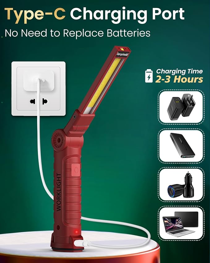 Coquimbo Tools Gifts for Men Dad Husband, Rechargeable LED Work Light Grill Accessories Magnetic