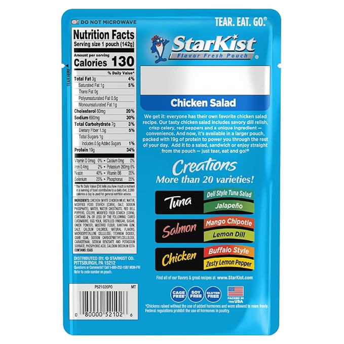 StarKist Chicken Creations Chicken Salad, 5 oz Pouch ?œBig Size??(Pack of 12)