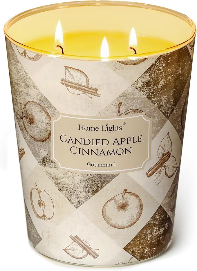 HomeLights 3-Wick Candles for Home Scented - 34oz Soy Wax Blend Candle Long-Lasting Fragrance