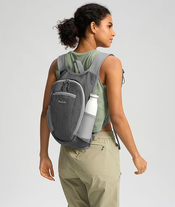 10L Small Hiking Backpack Travel Daypack Lightweight Packable Back Pack for Women Men(Iron Grey)