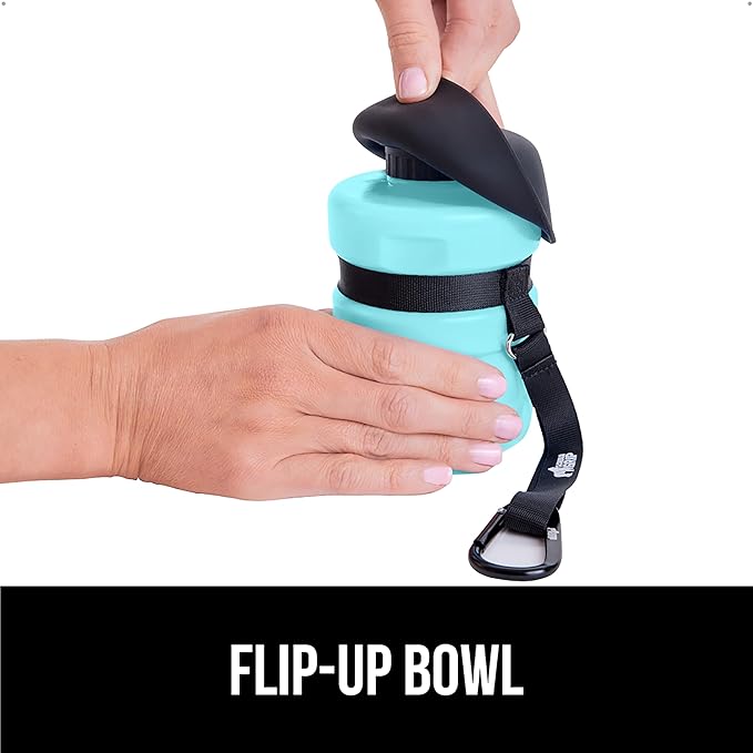 GORILLA GRIP Dog Water Bottle, Portable Water Bowl Dispenser for Dogs, 16 oz Leak Proof Pet Travel