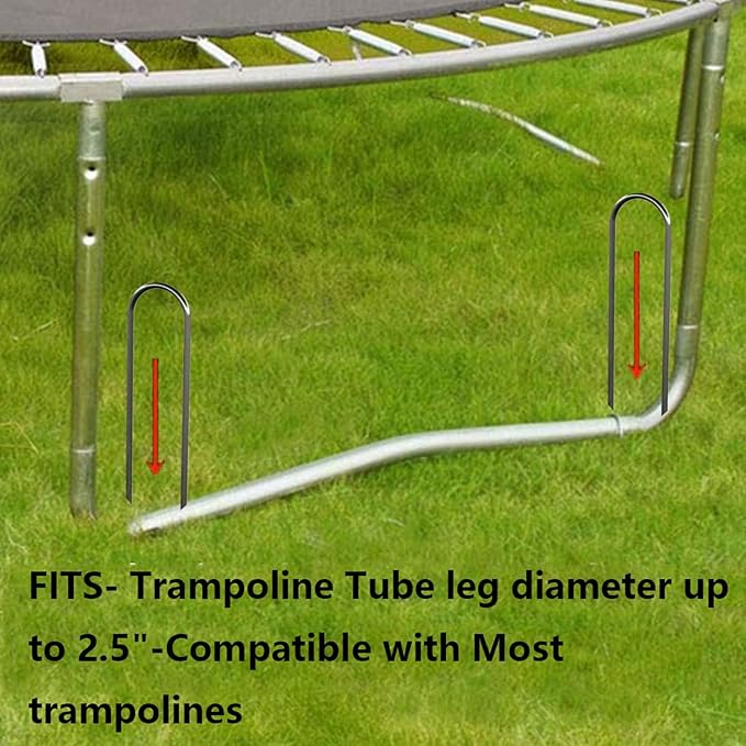 10inch Trampoline Stakes Heavy Duty Trampoline Parts Wind Stakes U Type 8pcs Ground Anchors High