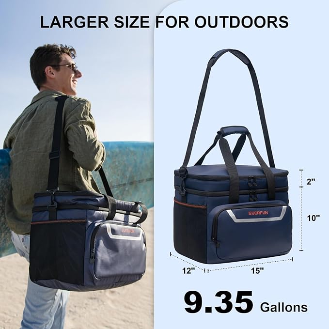 EVERFUN Small Cooler Lunch Box Mini Leak-Proof Soft Double Deck 24 Can Personal Insulated