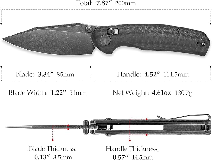 Crossbar Lock Folding Knives, 3.34??14C28N EDC Knife for Men, Pocket Knife with Clip,Thumb