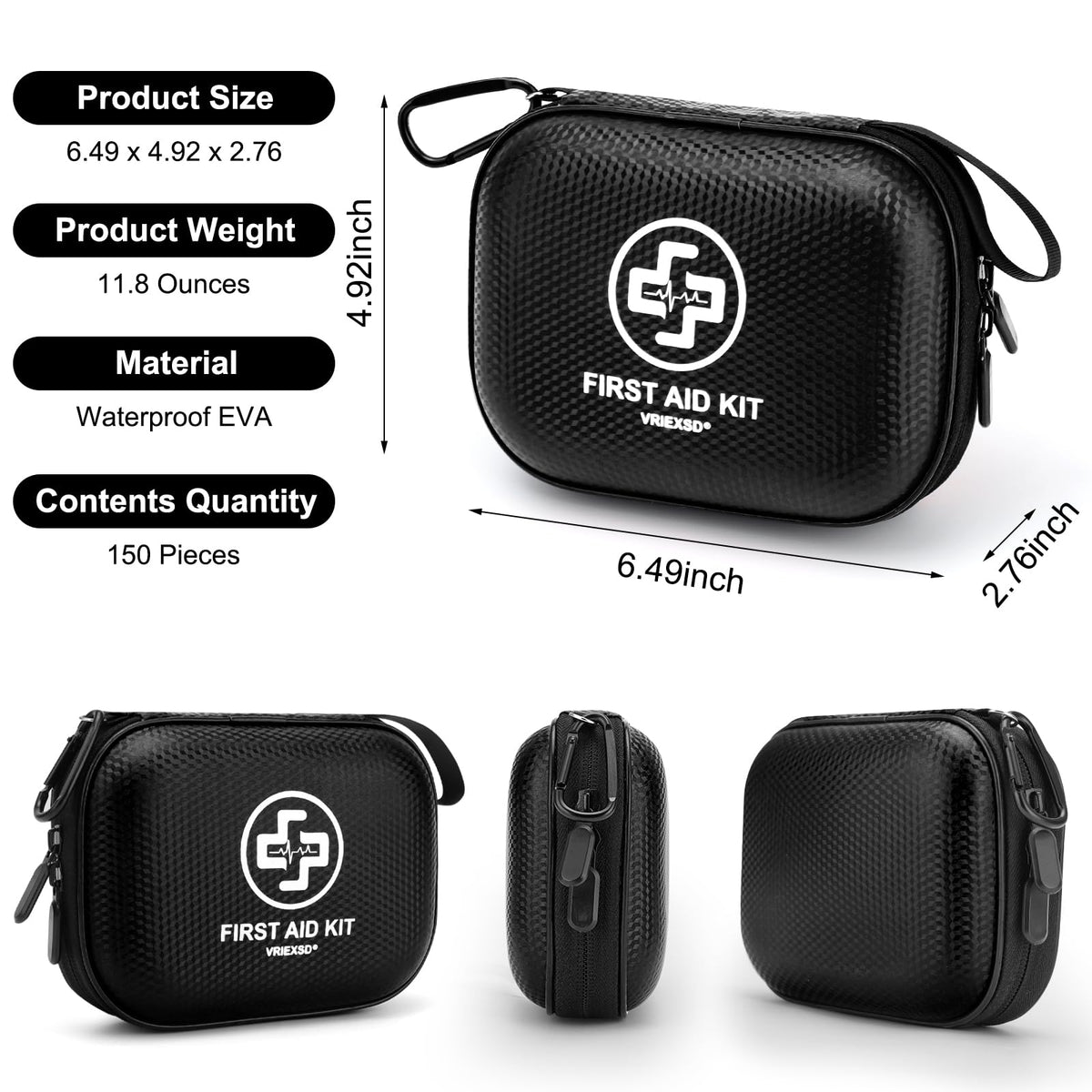 Vriexsd First Aid Kit - 150 Piece, Mini, Waterproof, Small - product view 2